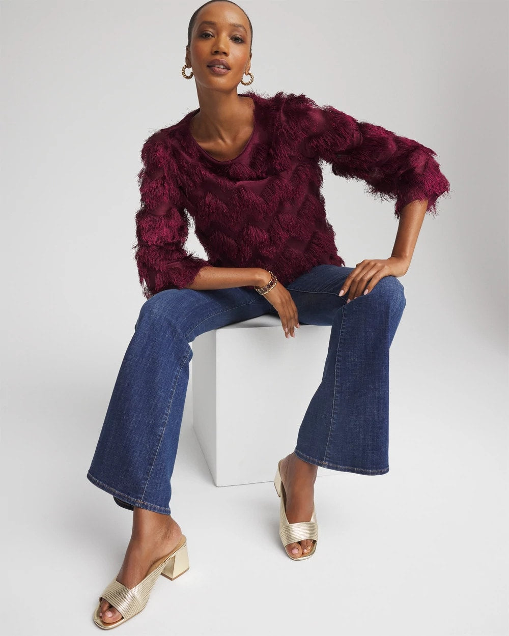 Chico's Online - Chevron Fringe Party Top