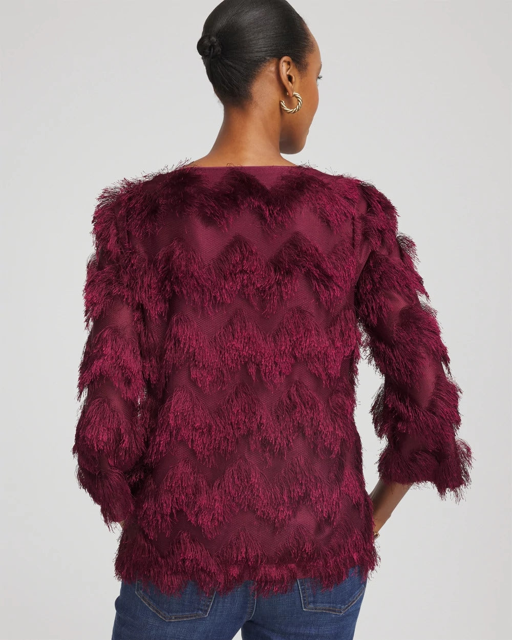 Chico's Online - Chevron Fringe Party Top