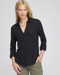 Chico's US - Collared Henley Shirt