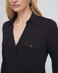 Chico's US - Collared Henley Shirt