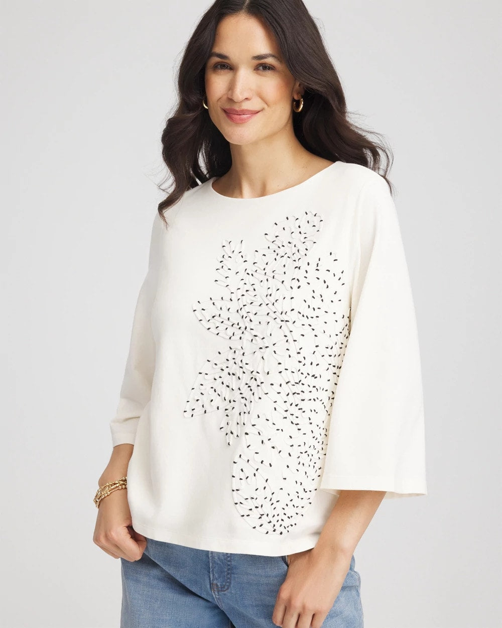 Chico's Sale - Soutache Embroidered Wildflower Top
