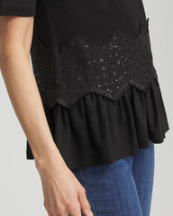Chico's Outlet - Chevron Sequin Peplum Linen Tee