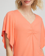 Chico's US - Touch of Cool™ Handkerchief-Sleeve V-Neck Tee