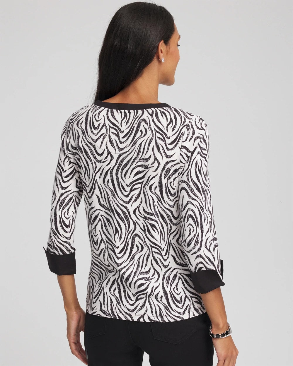 Chico's Discount - Pima Jewel Neck Contrast Tee
