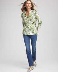 Chico's Sale - Printed Slub Splitneck Henley Tee