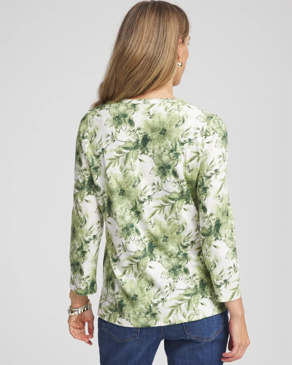 Chico's Sale - Printed Slub Splitneck Henley Tee