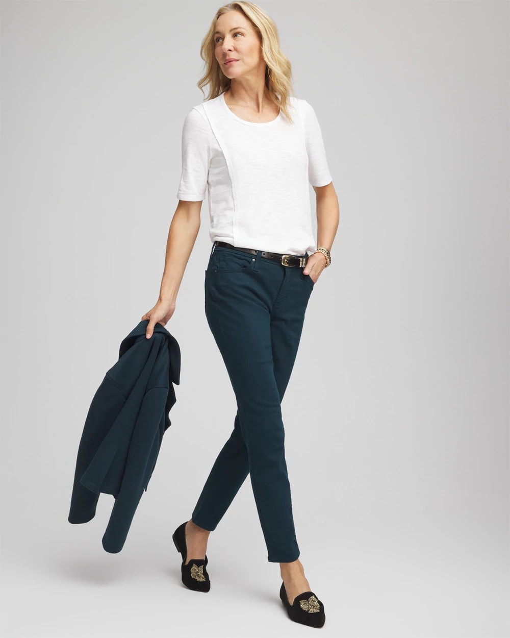 Chico's For Sale - Slub Paneled Elbow Tee