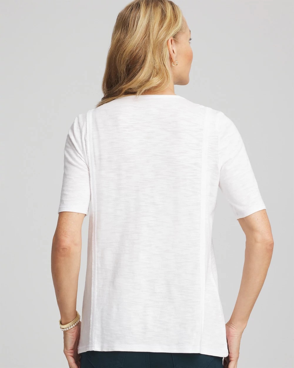 Chico's For Sale - Slub Paneled Elbow Tee