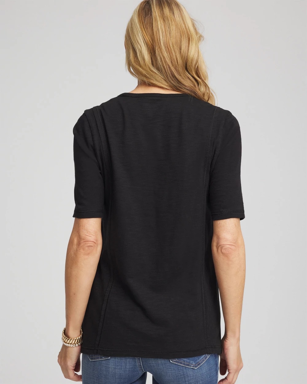 Chico's Outlet - Slub Paneled Elbow Tee