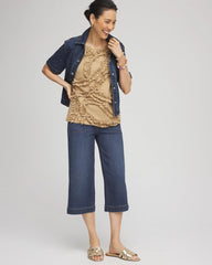 Chico's US - Sleeveless Ruffle-Appliqué Tank Top