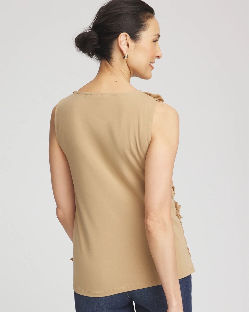 Chico's US - Sleeveless Ruffle-Appliqué Tank Top