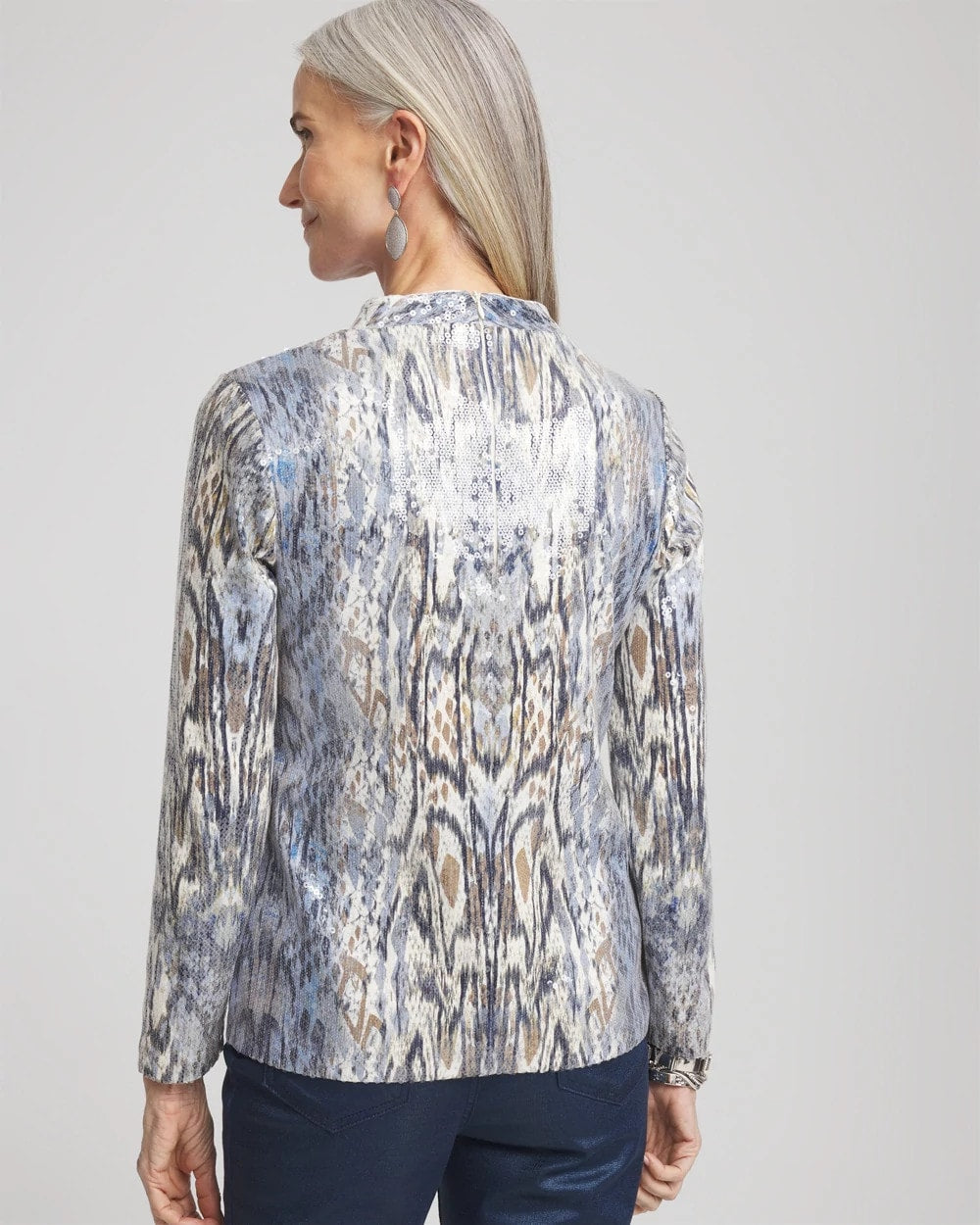 Chico's Online - Sequin Reptile Funnel Neck tee