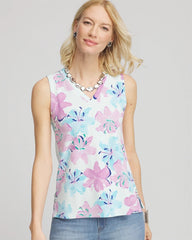 Chico's / Floral Sleeveless V-Neck Tank