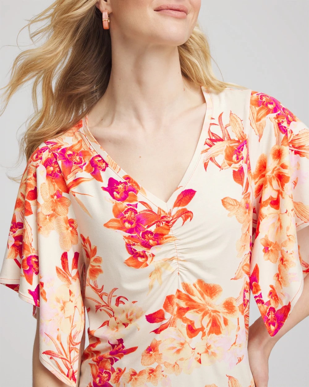 Chico's Discount - Touch of Cool™ Handkerchief-Sleeve V-Neck Tee