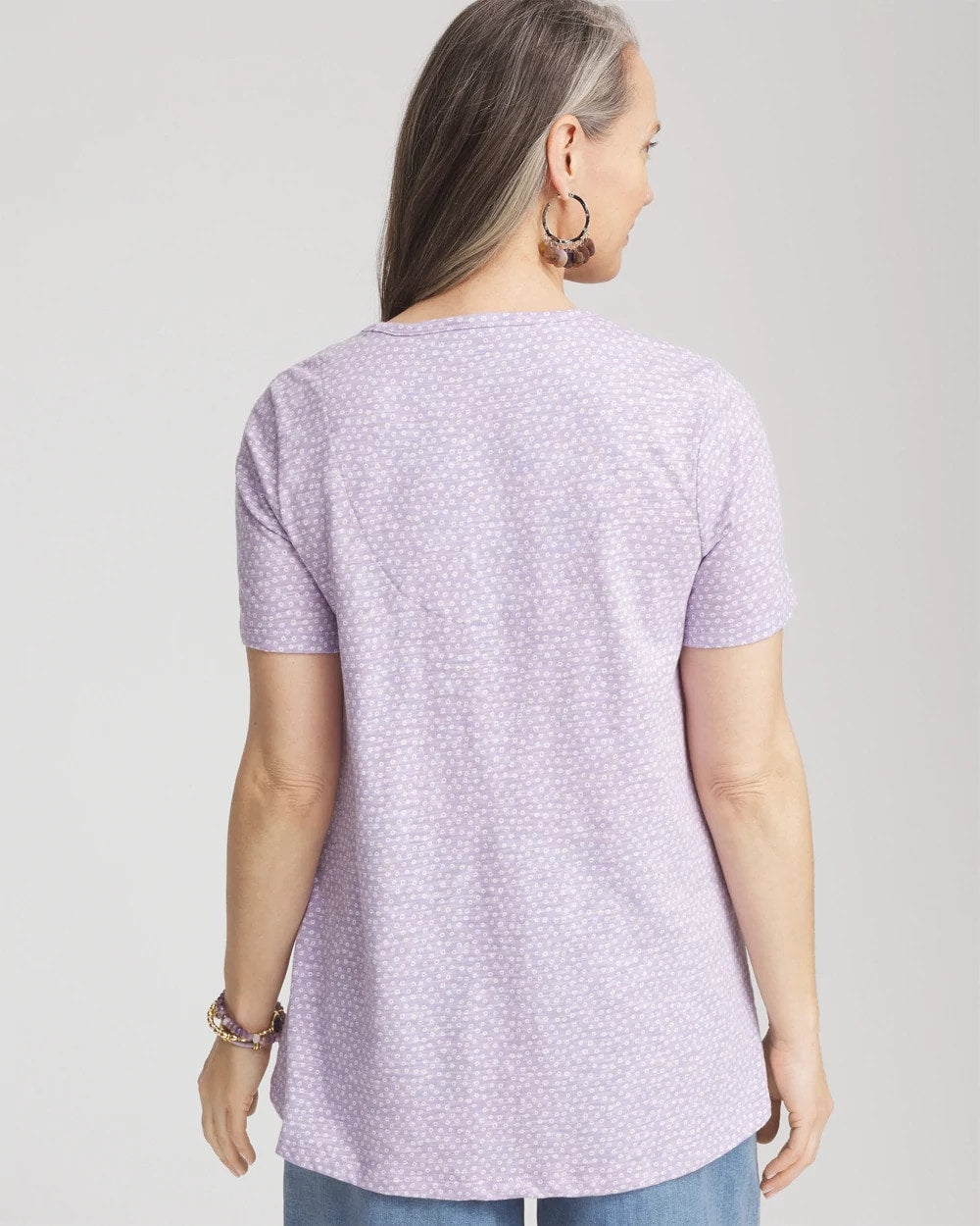Chico's Sale - Polka-Dot Short Sleeve Forward Seam Tee