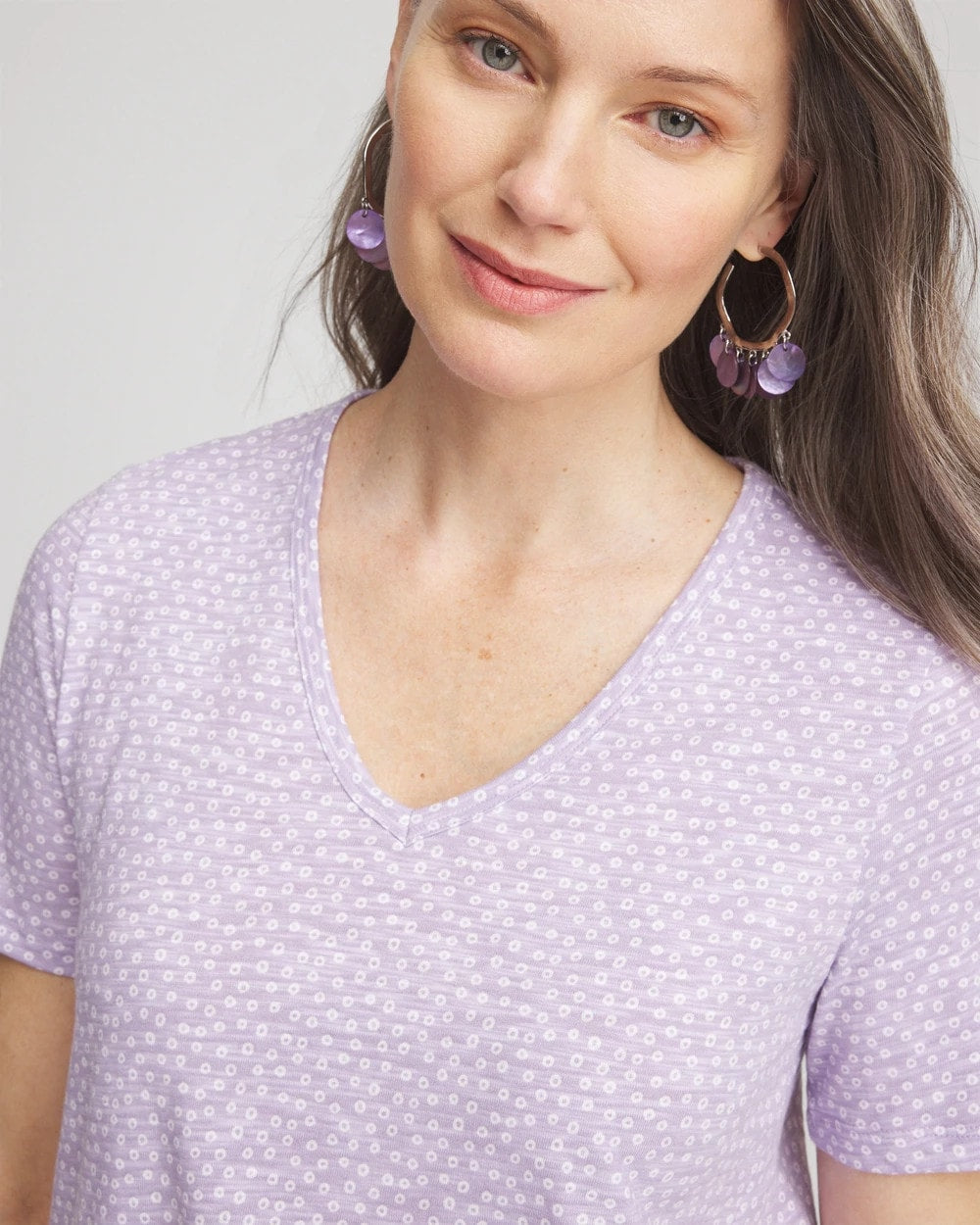 Chico's Sale - Polka-Dot Short Sleeve Forward Seam Tee