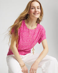 Chico's On Sale - Touch of Cool™ Cheetah Ruched Banded Hem Top