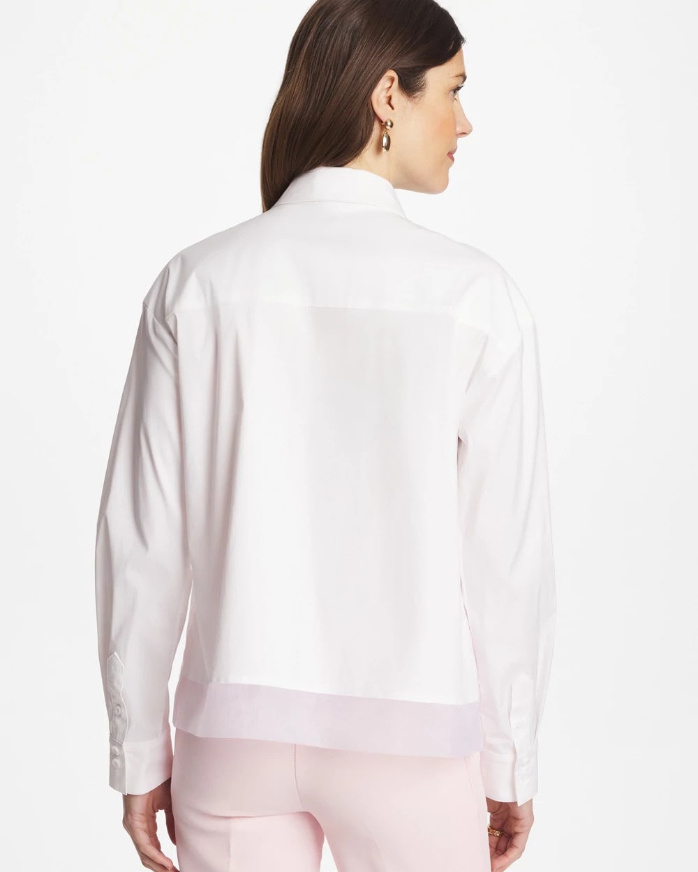 Chico's For Sale - Poplin Organza Collared Shirt