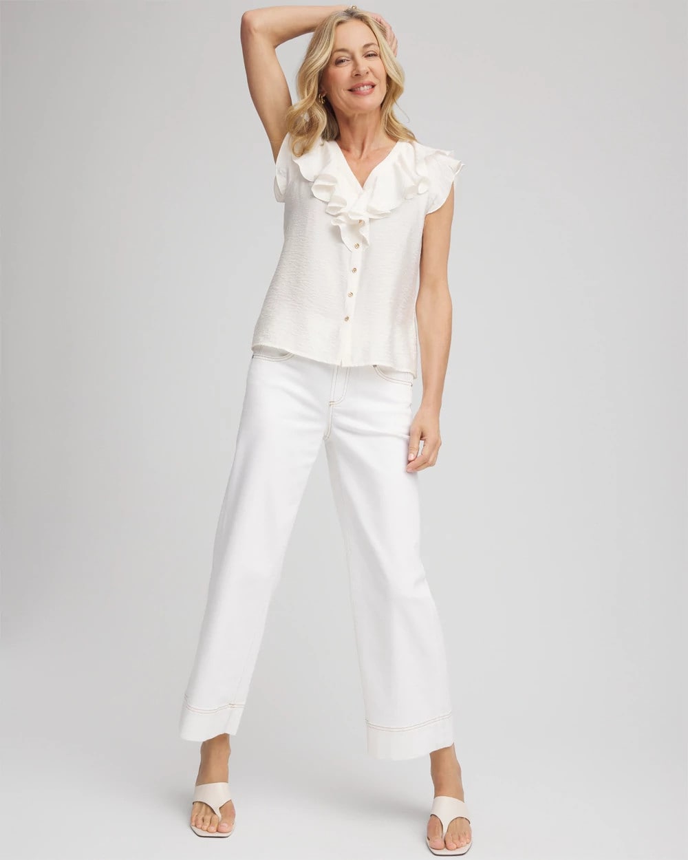 Chico's Online - Crepe Ruffle-Trim Blouse