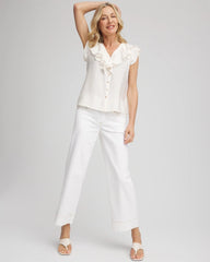 Chico's Online - Crepe Ruffle-Trim Blouse