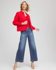 Chico's Discount - Heart Eyelet Button Down Shirt