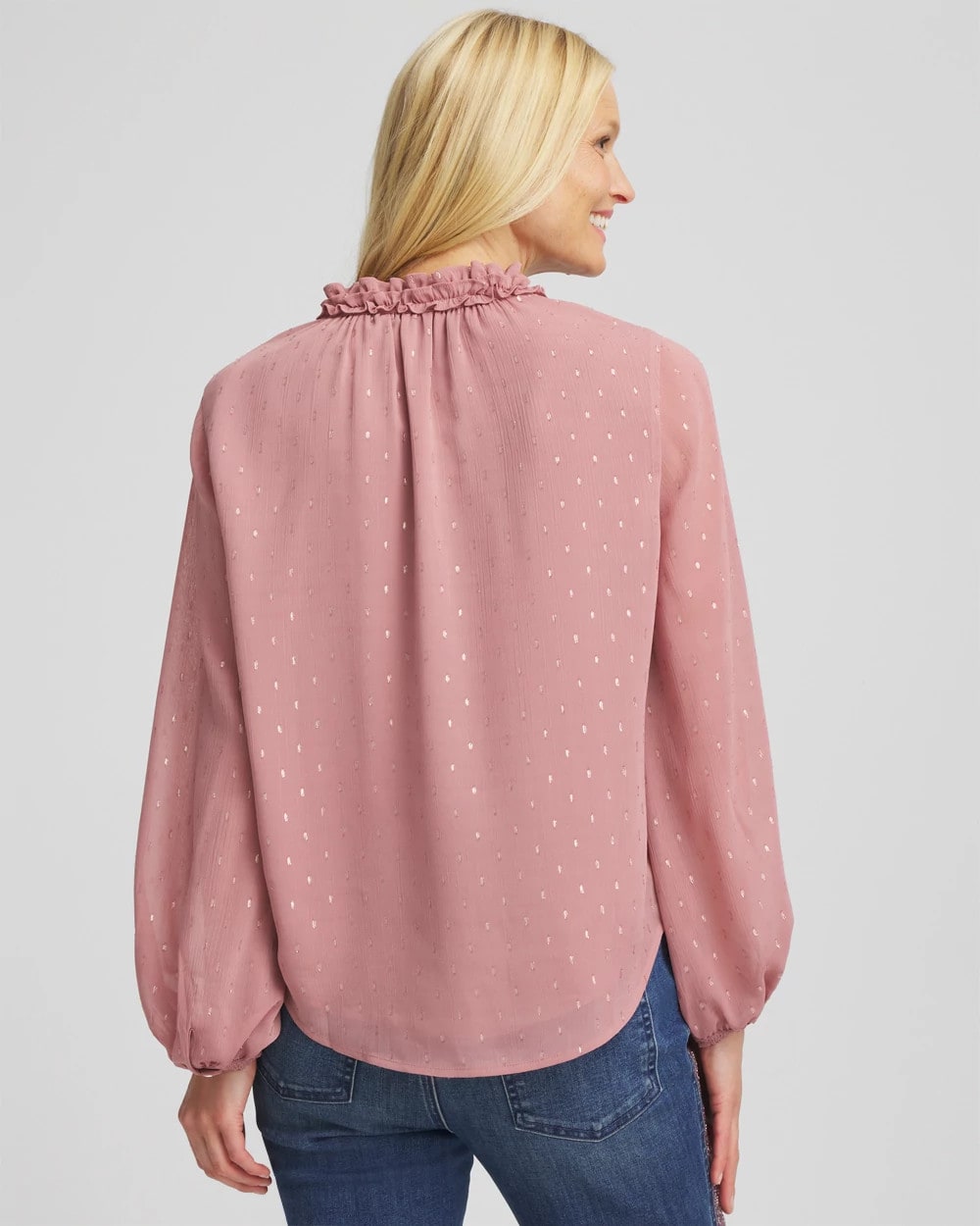 Chico's Sale - Ruffleneck Lined Georgette Blouse