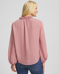 Chico's Sale - Ruffleneck Lined Georgette Blouse