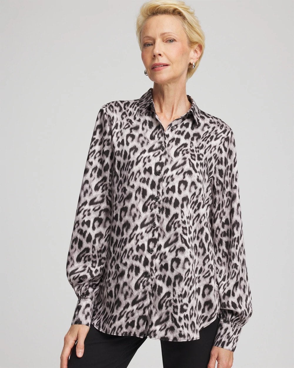 Chico's For Sale - Faux Silk Snowy Animal Shirt