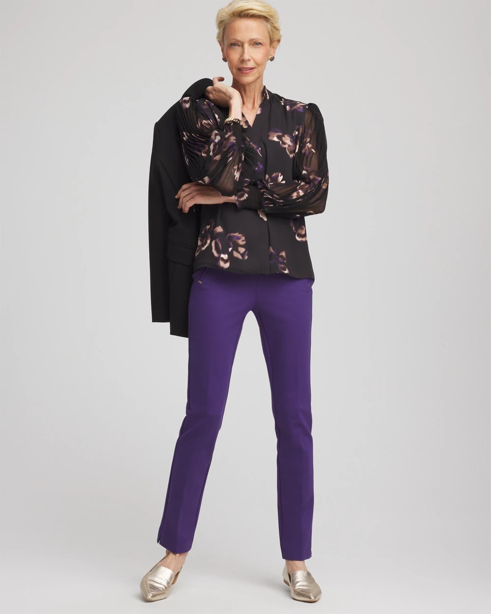 Chico's Outlet - Fjord Flora Opaque Crepe Blouse