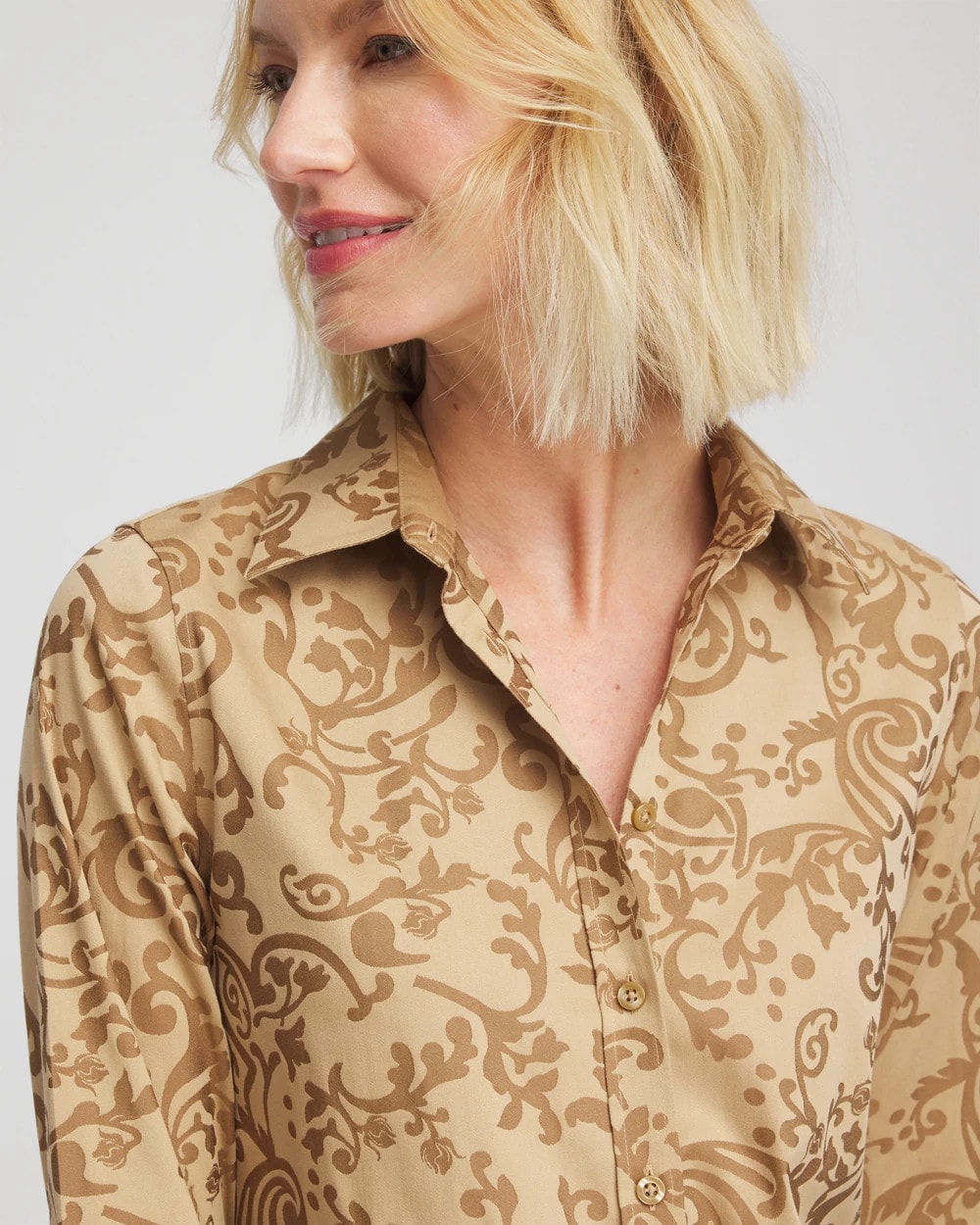 Chico's US - No Iron™ Jacquard Scrolls  Shirt
