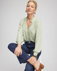 Chico's / Jacquard Georgette Peasant Blouse