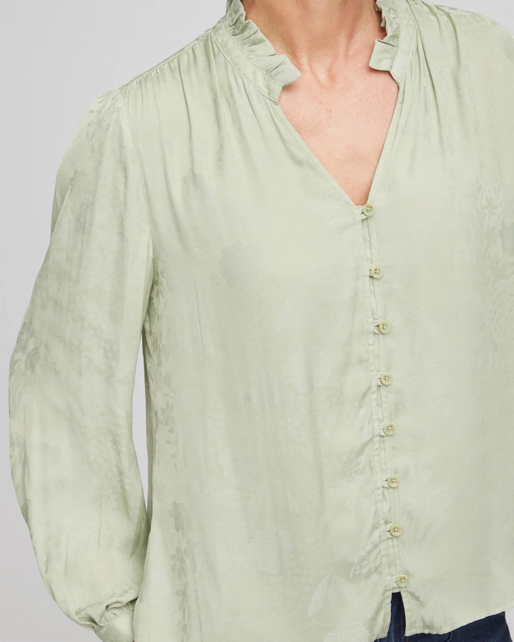 Chico's / Jacquard Georgette Peasant Blouse
