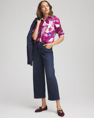 Chico's Outlet - No Iron™ Floral-Paint-Print Shirt