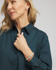 Chico's US - Rhinestone Embellished Poplin Tunic