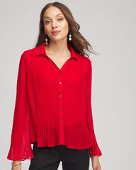 Chico's / Pleated Georgette Blouse