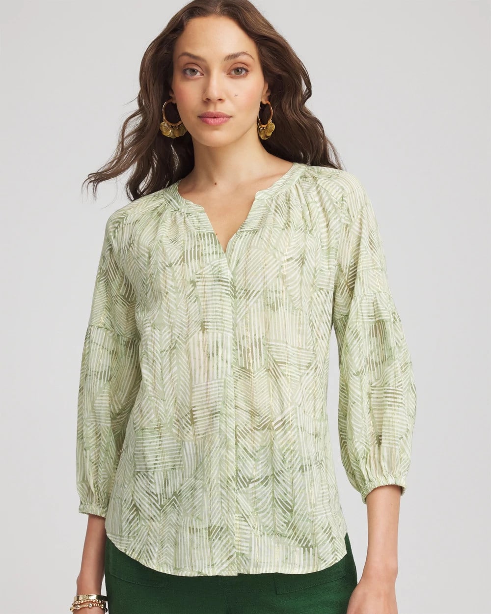 Chico's Discount - Lurex Stripe Cotton Blouse