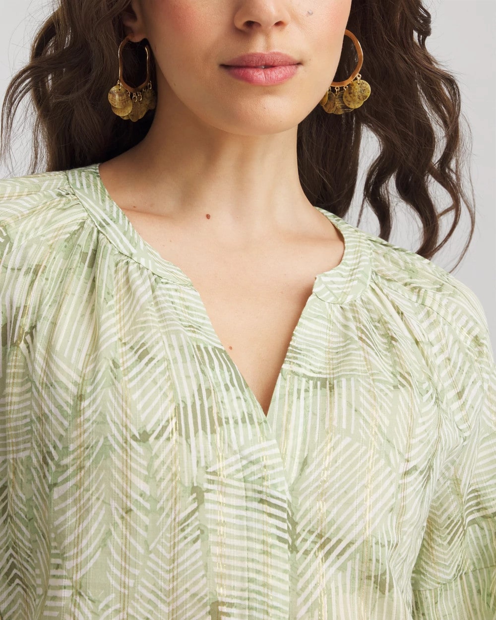 Chico's Discount - Lurex Stripe Cotton Blouse