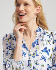 Chico's On Sale - Ruffle Collar Butterfly Burnout Blouse