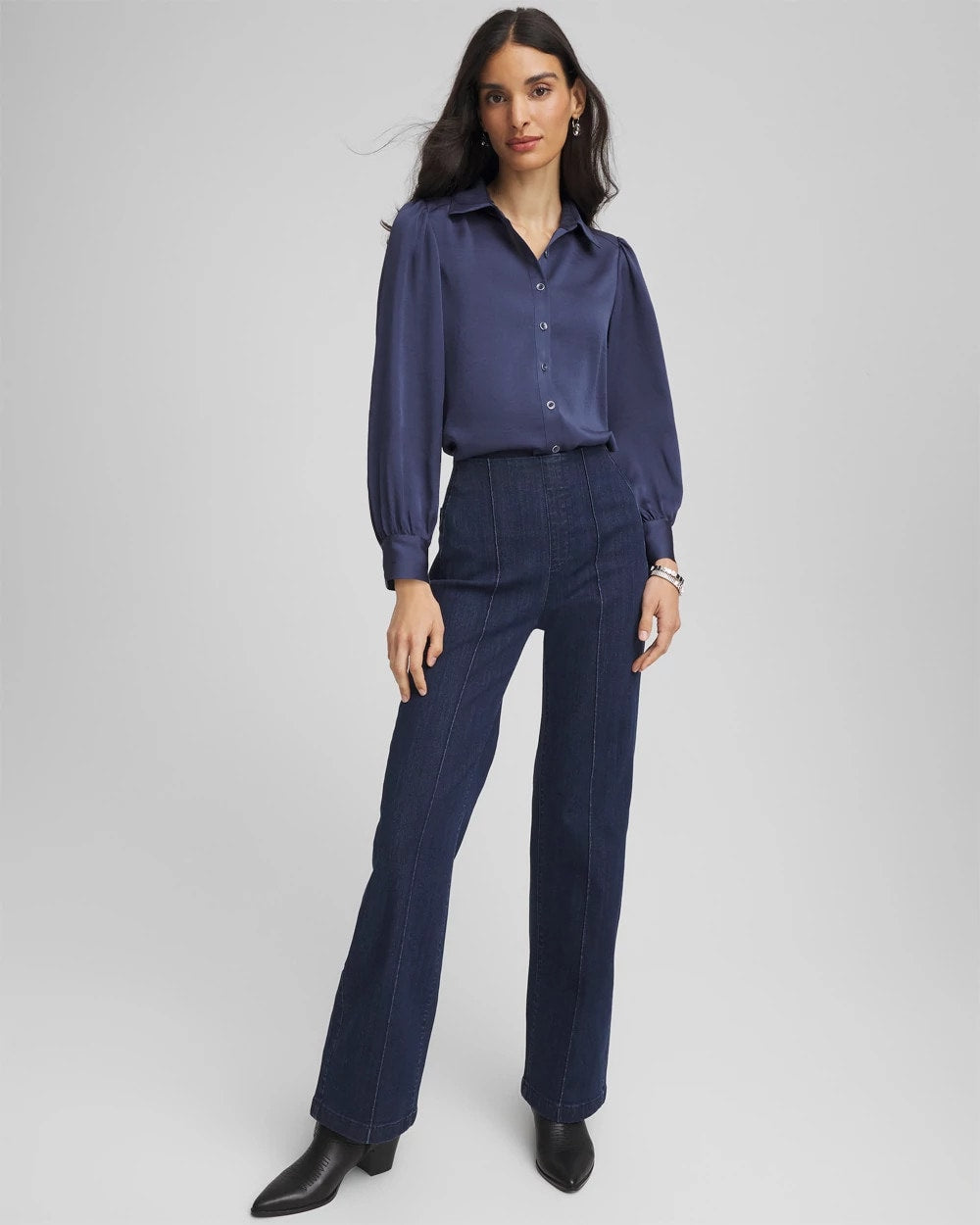 Chico's For Sale - Puff Sleeve Satin Blouse