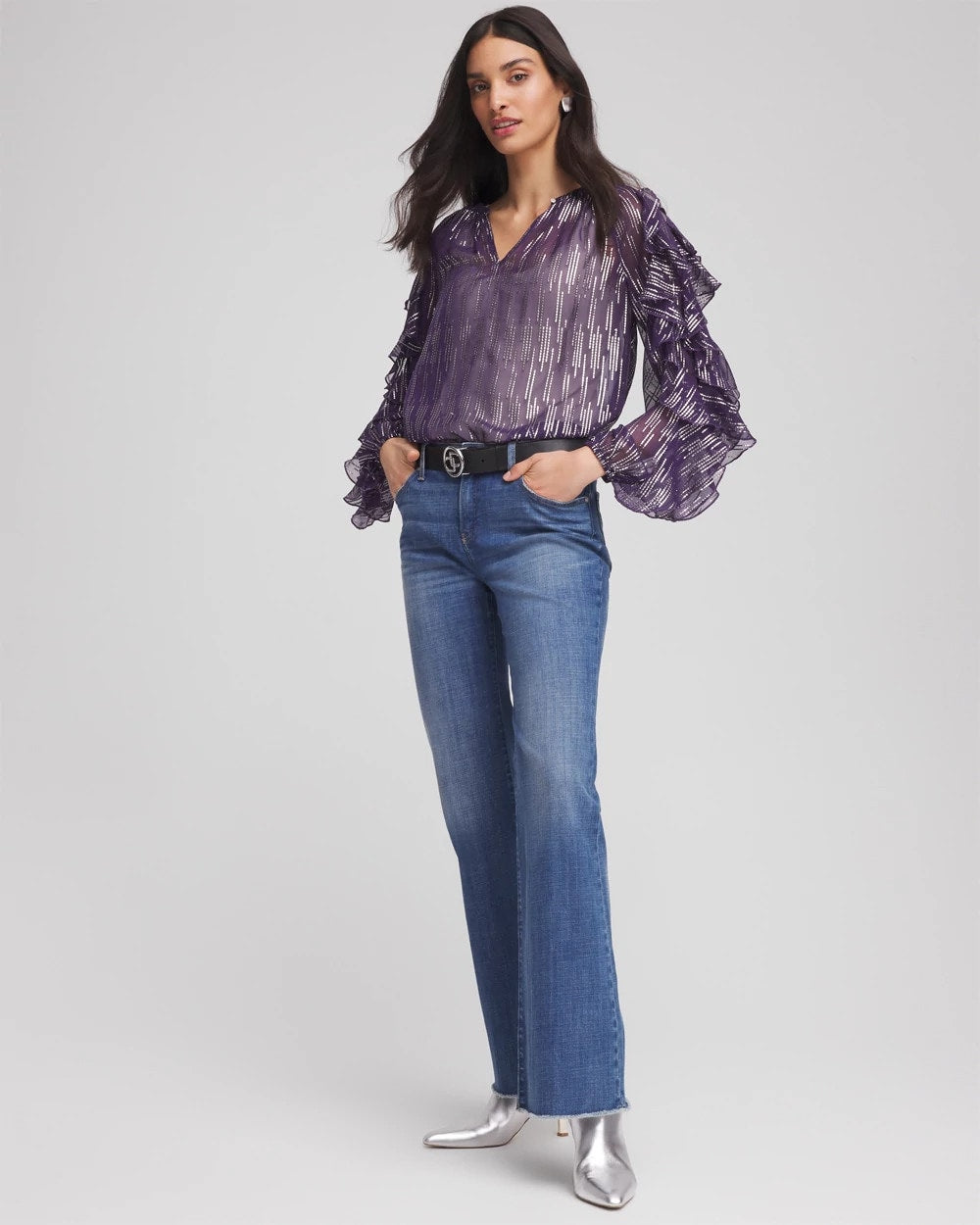 Chico's Outlet - Georgette Ruffle Sleeve Blouse