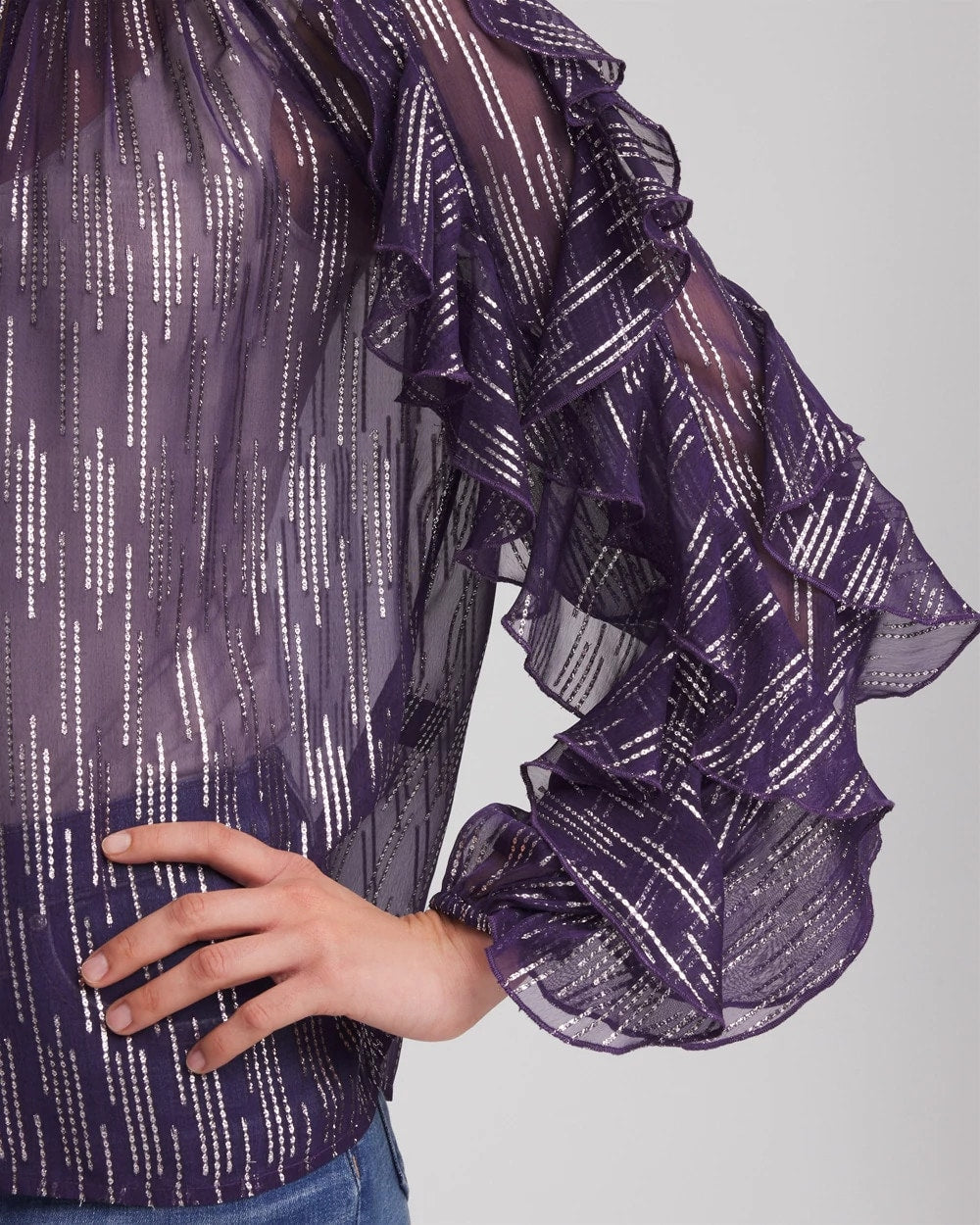Chico's Outlet - Georgette Ruffle Sleeve Blouse