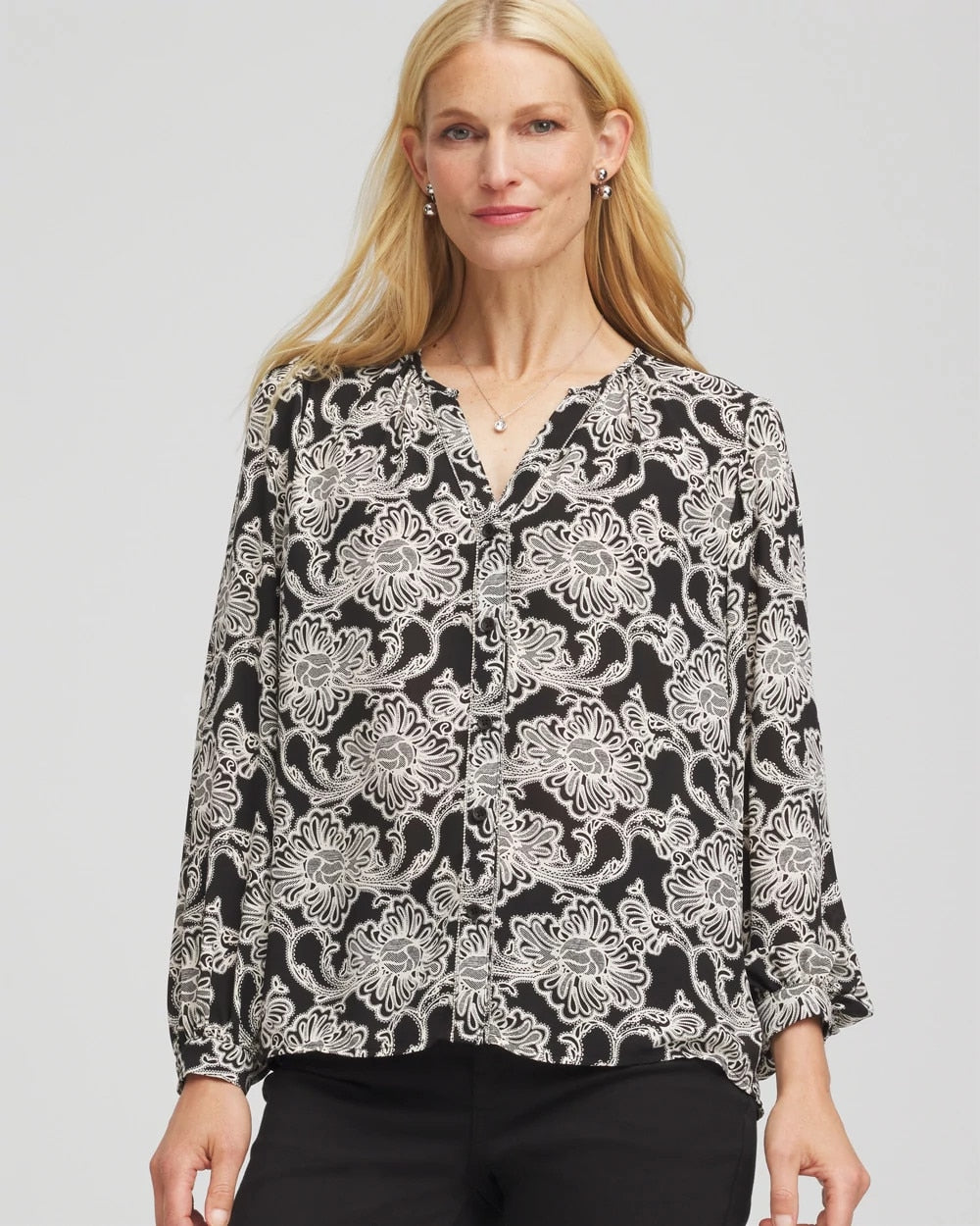 Chico's US - Caviar Bead Georgette Blouse