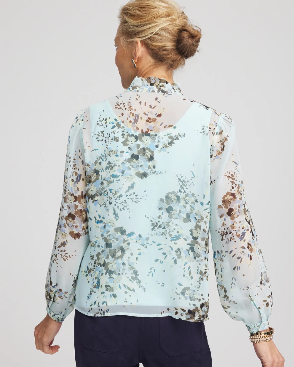 Chico's On Sale - Floral Georgette Peasant Blouse