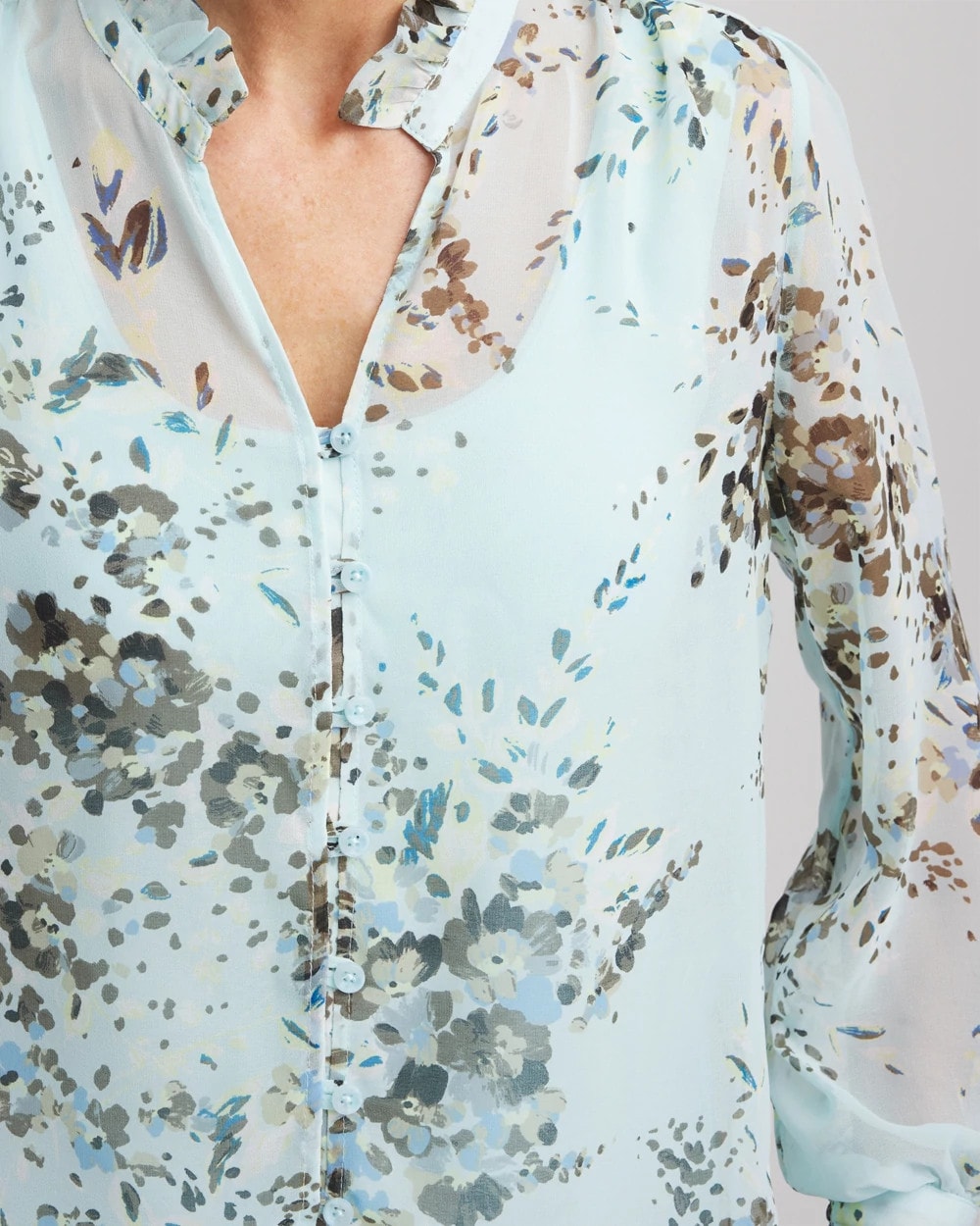 Chico's On Sale - Floral Georgette Peasant Blouse