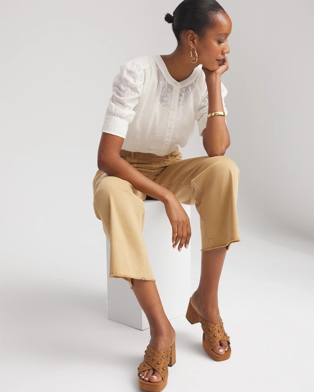 Chico's For Sale - Chiffon Puff Sleeve Shirt
