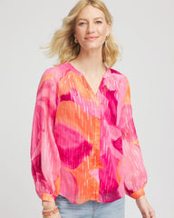 Chico's / Watercolor Classic Fit Chiffon Blouse