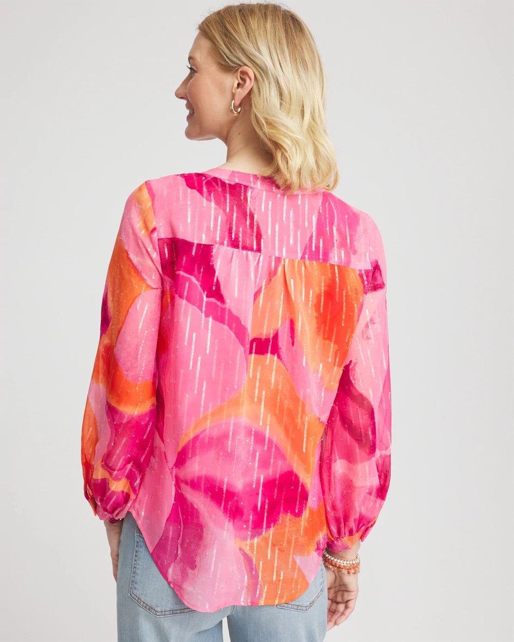 Chico's / Watercolor Classic Fit Chiffon Blouse