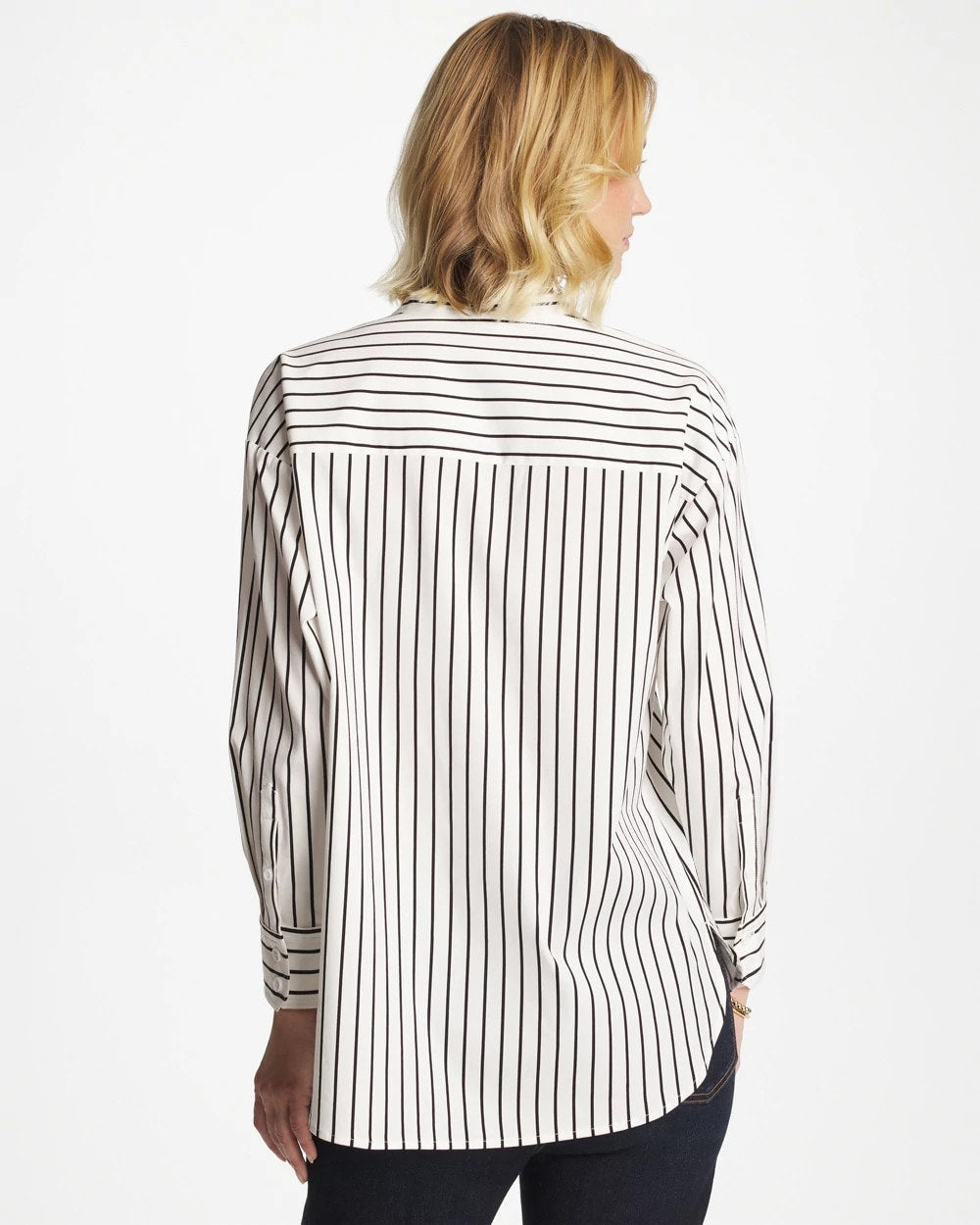 Chico's Discount - Striped Poplin Applique Tunic