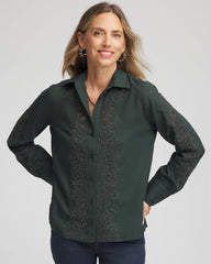 Chico's For Sale - Lace Cotton Voile Shirt
