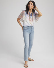 Chico's Discount - Jacquard Flutter-Sleeve Blouse
